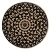 Wohnen Ethno Style Teppich aus Jute in Natur & Schwarz - Conturay