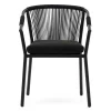 Wohnen Rattanmöbel|Metall-Gartenmöbel*Extravagante Gartenstühle in Schwarz - Onna (4er Set)