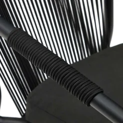 Wohnen Rattanmöbel|Metall-Gartenmöbel*Extravagante Gartenstühle in Schwarz - Onna (4er Set)