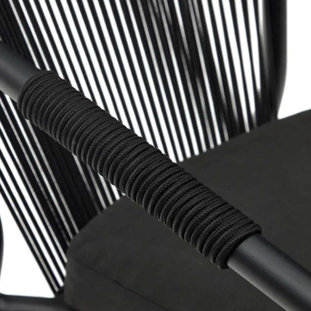 Wohnen Rattanmöbel|Metall-Gartenmöbel*Extravagante Gartenstühle in Schwarz - Onna (4er Set)