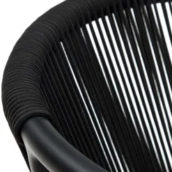 Wohnen Rattanmöbel|Metall-Gartenmöbel*Extravagante Gartenstühle in Schwarz - Onna (4er Set)