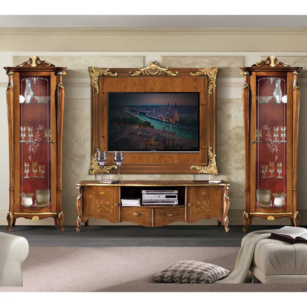 Wohnen Wohnwände|Wohnwand*Extravagante TV Anbauwand Möbelset - Carlenna (vierteilig)