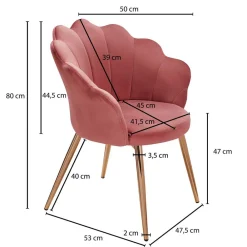 Wohnen Extravaganter Armlehnenstuhl in Rosa Samt - Envus