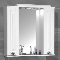 Wohnen Extravaganter Bad Spiegelschrank in Weiß - Akira