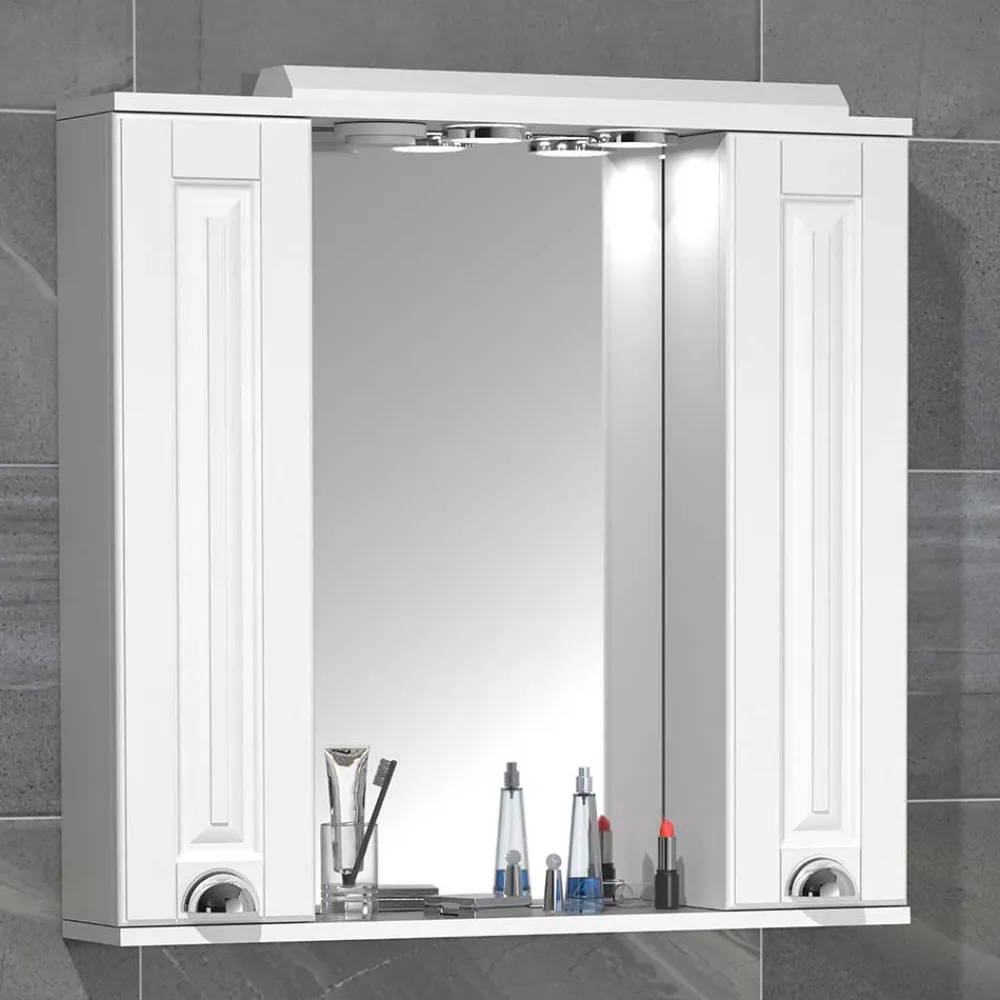 Wohnen Extravaganter Bad Spiegelschrank in Weiß - Akira