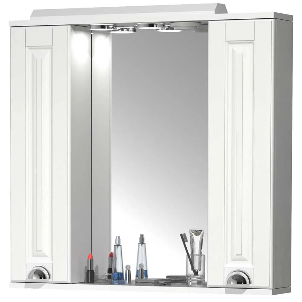 Wohnen Extravaganter Bad Spiegelschrank in Weiß - Akira