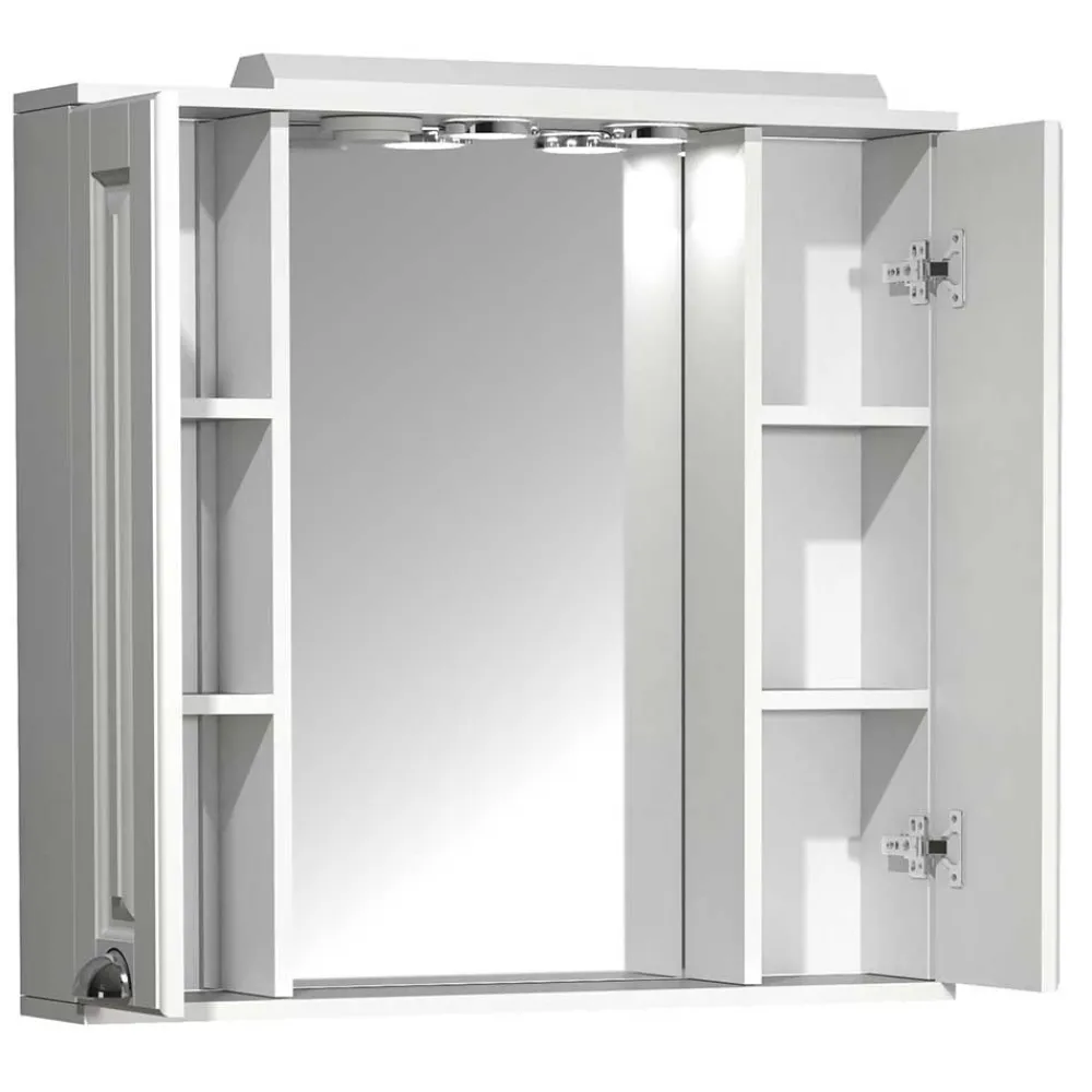 Wohnen Extravaganter Bad Spiegelschrank in Weiß - Akira