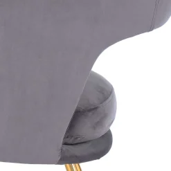 Wohnen Retro Möbel*Extravaganter Samt Tischsessel in Grau & Gold - Ilfred
