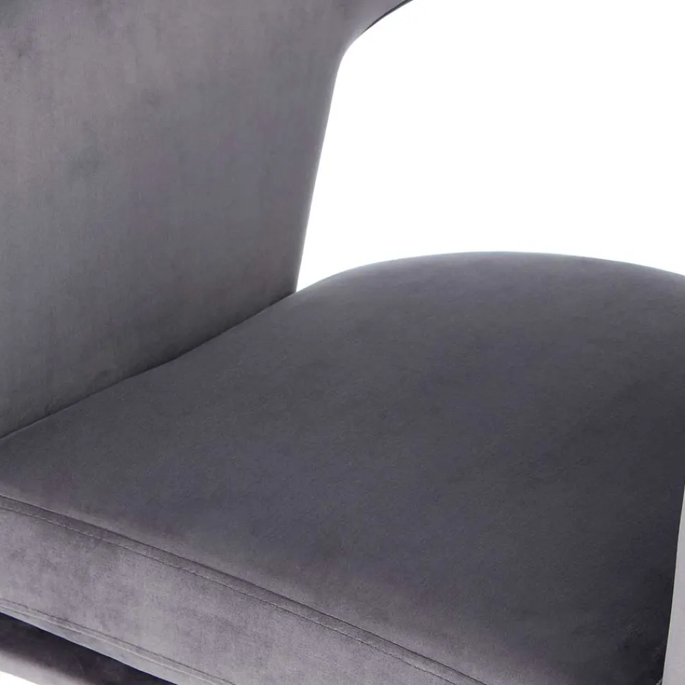 Wohnen Retro Möbel*Extravaganter Samt Tischsessel in Grau & Gold - Ilfred