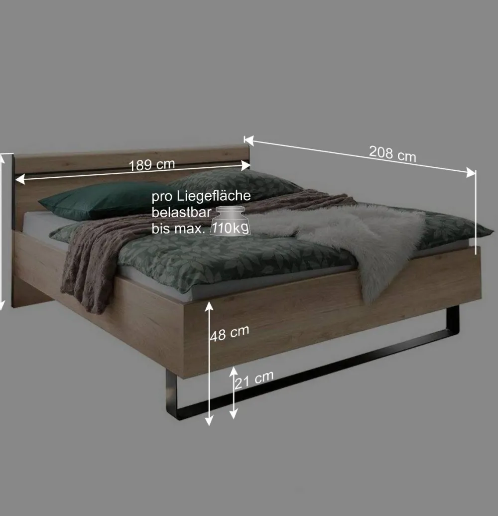 Wohnen Graue Möbel|Schlafzimmer Komplett*Factory Schlafzimmer Einrichtung Set - Licruva (vierteilig)