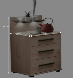 Wohnen Graue Möbel|Schlafzimmer Komplett*Factory Schlafzimmer Einrichtung Set - Licruva (vierteilig)