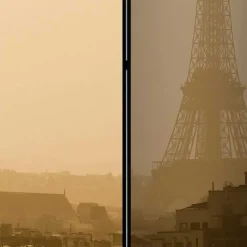 Wohnen Wohnzimmer-Regale|Paravents*Faltbare Trennwand - Eiffelturm Dämmerung - Defency