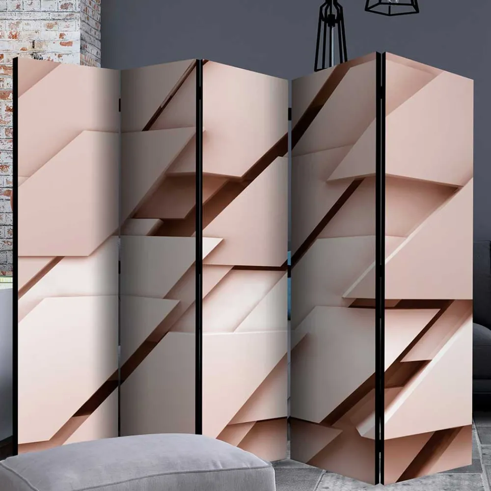 Wohnen Braune Möbel|Paravents*Faltbare Trennwand aus fünf Elementen - Cistra