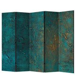 Wohnen Paravents*Faltbare Trennwand in Türkis & Gold - Vigretta
