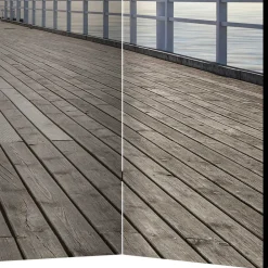 Wohnen Faltbarer Fotoparavent Schäfchenwölkchen über Pier - Ekdanza