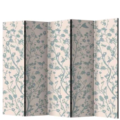 Wohnen Paravents*Faltbarer Raumteiler in Creme & Blaugrau - Emilio