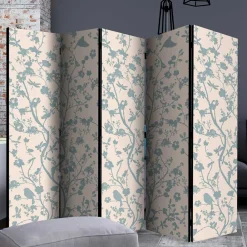 Wohnen Paravents*Faltbarer Raumteiler in Creme & Blaugrau - Emilio