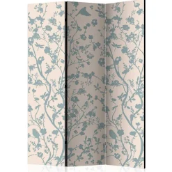 Wohnen Paravents*Faltbarer Raumteiler in Creme & Blaugrau - Emilio