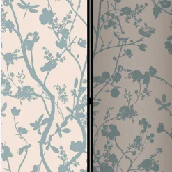 Wohnen Paravents*Faltbarer Raumteiler in Creme & Blaugrau - Emilio