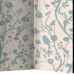 Wohnen Paravents*Faltbarer Raumteiler in Creme & Blaugrau - Emilio