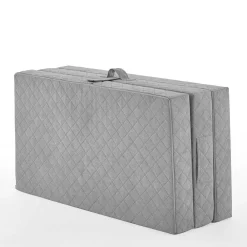 Wohnen Faltmatratze Polsterhocker in Grau Stoff - Samba