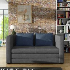 Wohnen Sofas|Sofa*Faltsofa in Grau und Jeansblau - Cancun
