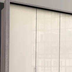 Wohnen Kleiderschränke|Kleiderschränke*Falttüren Kleiderschrank in Beige Glasfront - Budelli