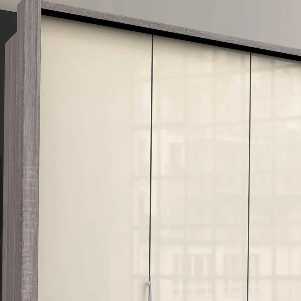 Wohnen Kleiderschränke|Kleiderschränke*Falttüren Kleiderschrank in Beige Glasfront - Budelli