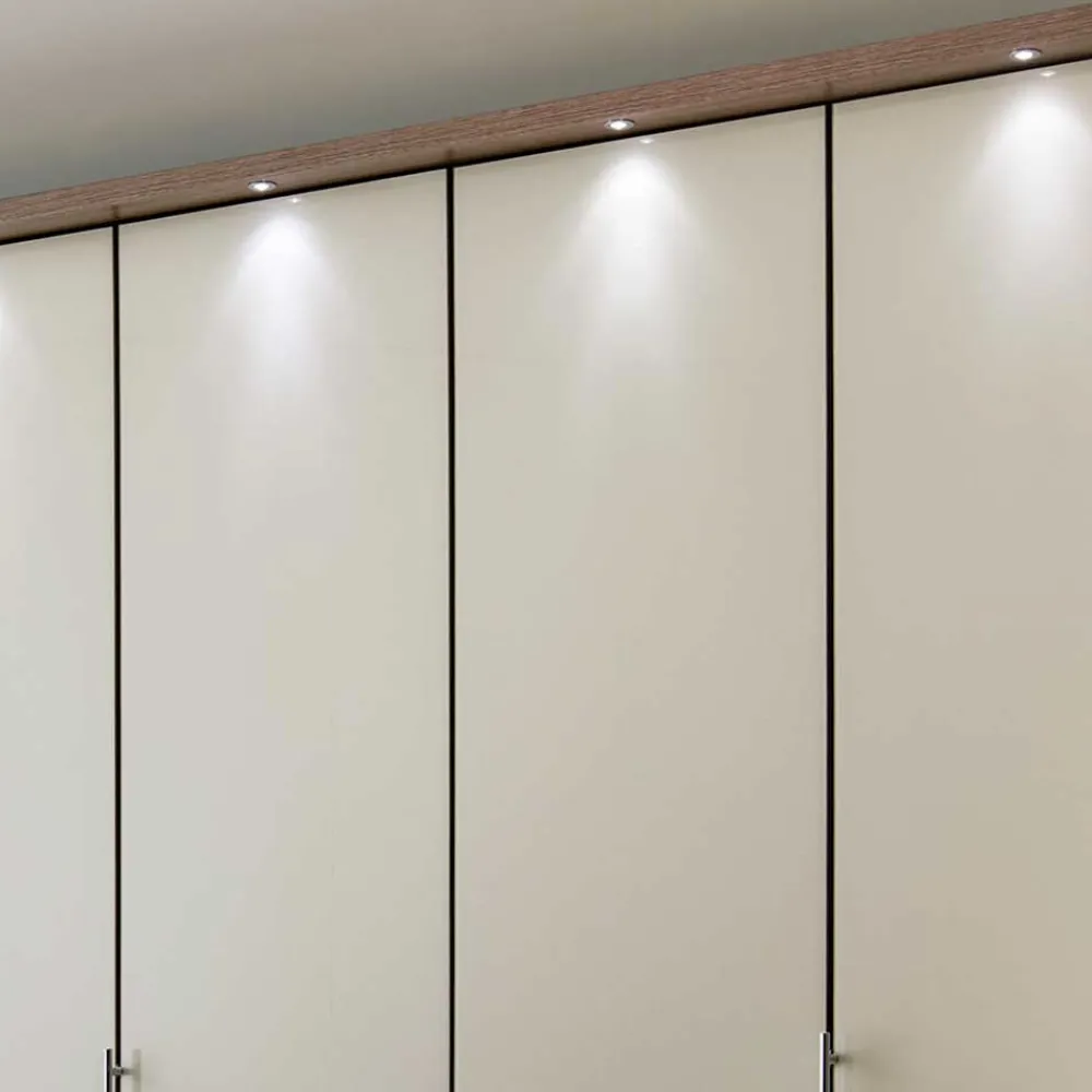 Wohnen Kleiderschränke|Kleiderschränke*Falttüren Kleiderschrank in Beige Glasfront - Budelli