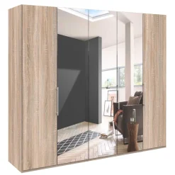 Wohnen Kleiderschränke|Kleiderschränke*Falttüren Kleiderschrank mit Spiegel - Zayun