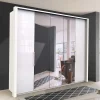Wohnen Falttüren Kleiderschrank mit Spiegel & Glas - Dolienca