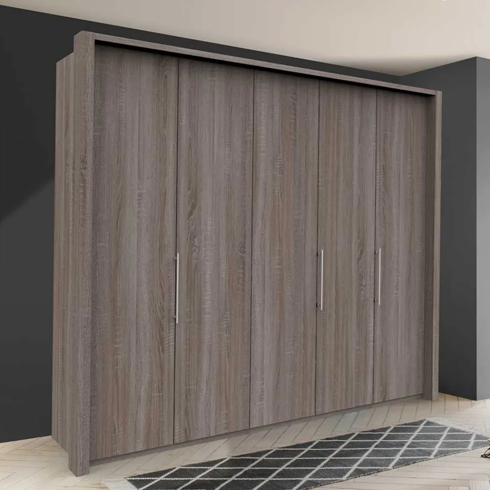 Wohnen Falttürenschrank foliert in Holzoptik - Crenba