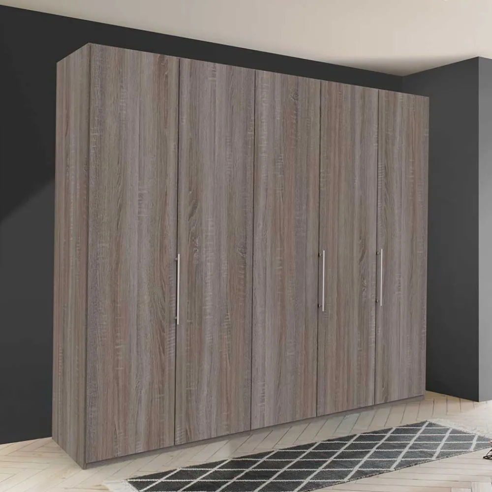 Wohnen Falttürenschrank foliert in Holzoptik - Crenba