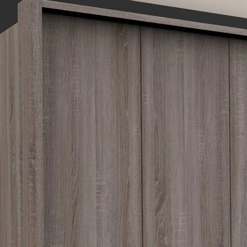 Wohnen Falttürenschrank foliert in Holzoptik - Crenba