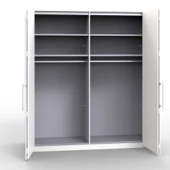 Wohnen Weiße Möbel|Jugendzimmerschränke*Falttürenschrank Yutaha in Weiß Eiche Trüffel