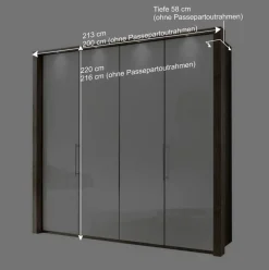 Wohnen Weiße Möbel|Jugendzimmerschränke*Falttürenschrank Yutaha in Weiß Eiche Trüffel