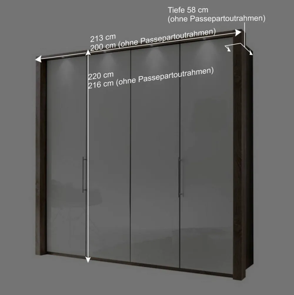 Wohnen Weiße Möbel|Jugendzimmerschränke*Falttürenschrank Yutaha in Weiß Eiche Trüffel