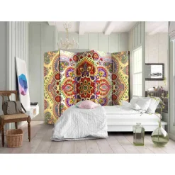 Wohnen Farbenfroher Paravent mit Mandala Druck - Gragano