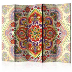 Wohnen Farbenfroher Paravent mit Mandala Druck - Gragano