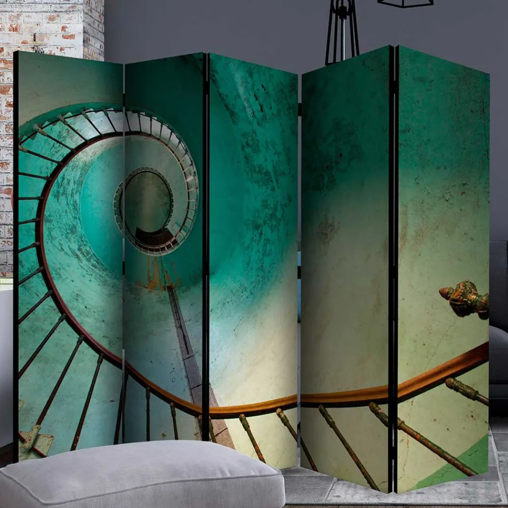 Wohnen Wohnzimmer-Regale|Paravents*Farbig bedruckter Paravent mit Motiv Wendeltreppe - Eprisa