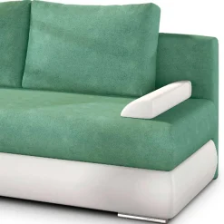 Wohnen Schlafsofas*Federkern Bettsofa in Hellgrün und Weiß - Jeanys