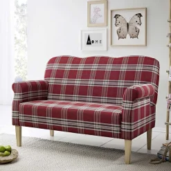 Wohnen Federkern Küchensofa in Rot kariert - Sinael