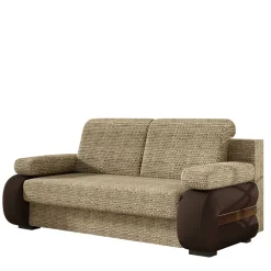 Wohnen Federkern Klappsofa in Beige und Dunkelbraun - Carinna