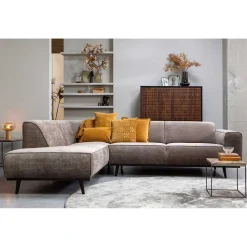 Wohnen Graue Möbel|Sofas*Federkern Polsterecke in Taupe Strukturstoff - Wishes