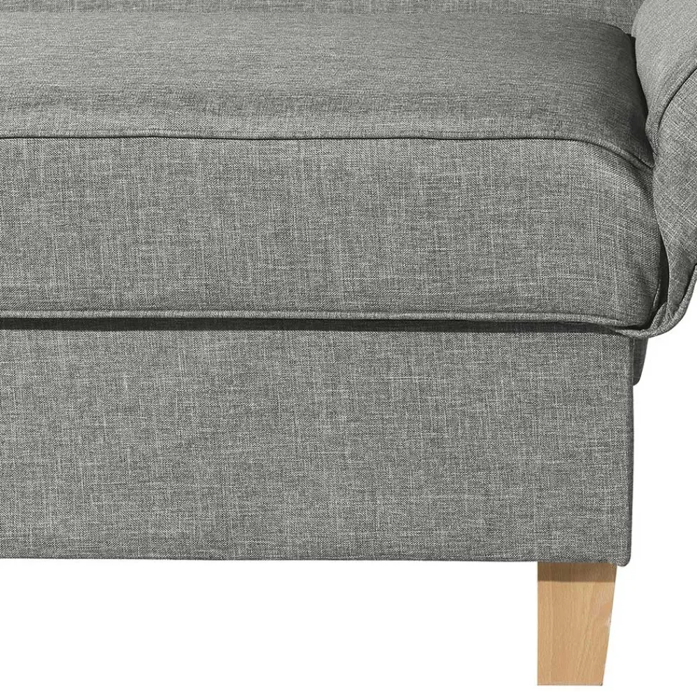 Wohnen Sofas|Sofa*Federkern Polsterliege in Hellgrau mit Buche - Zadella