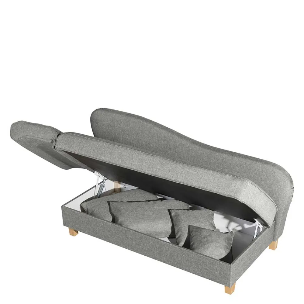 Wohnen Sofas|Sofa*Federkern Polsterliege in Hellgrau mit Buche - Zadella