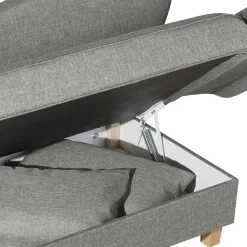 Wohnen Sofas|Sofa*Federkern Polsterliege in Hellgrau mit Buche - Zadella