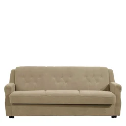 Wohnen Schlafsofas*Federkern Schlafsofa aus Flockstoff in Beige - Mabu
