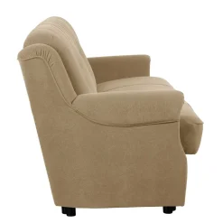 Wohnen Schlafsofas*Federkern Schlafsofa aus Flockstoff in Beige - Mabu