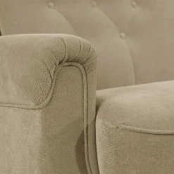 Wohnen Schlafsofas*Federkern Schlafsofa aus Flockstoff in Beige - Mabu